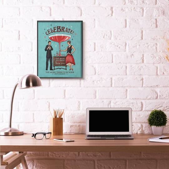 Stupell Industries Celebrate Wall Art in Black Frame